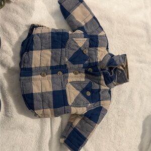 GAP Blue and Tan Plaid Outerwear